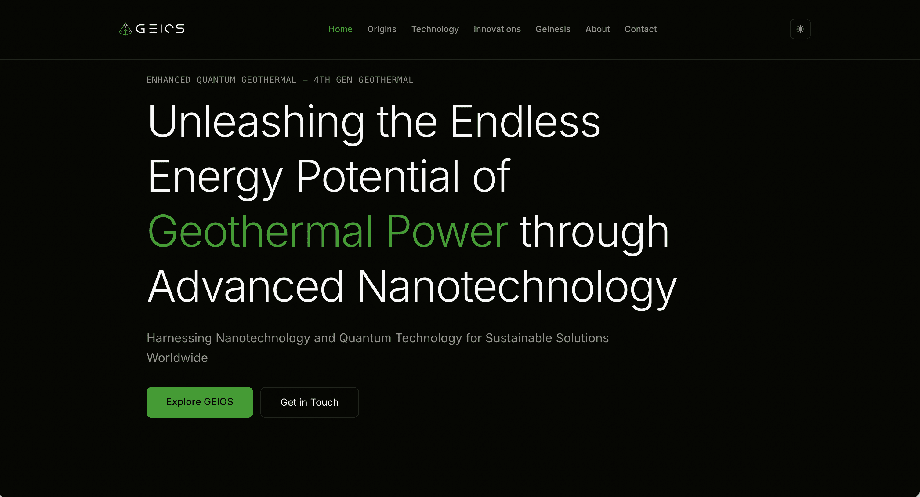 GEIOS Technologies homepage snapshot